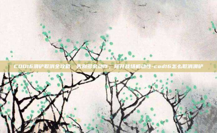 COD16滑铲取消全攻略，告别多余动作，提升战场机动性-cod16怎么取消滑铲
