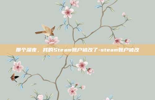 那个深夜，我的Steam账户被改了-steam账户被改
