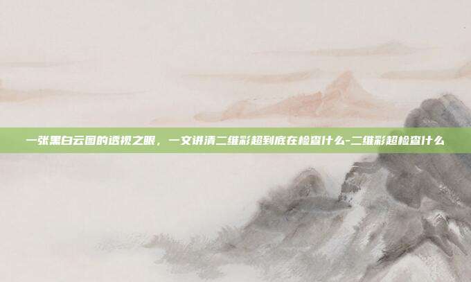 一张黑白云图的透视之眼，一文讲清二维彩超到底在检查什么-二维彩超检查什么