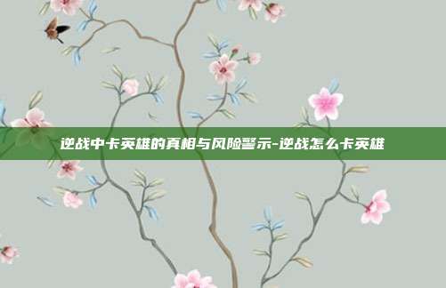 逆战中卡英雄的真相与风险警示-逆战怎么卡英雄