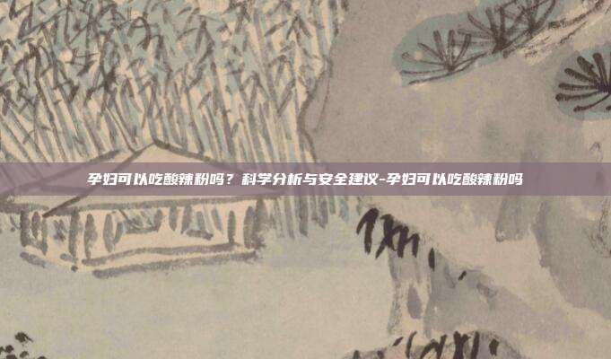 孕妇可以吃酸辣粉吗?科学分析与安全建议-孕妇可以吃酸辣粉吗