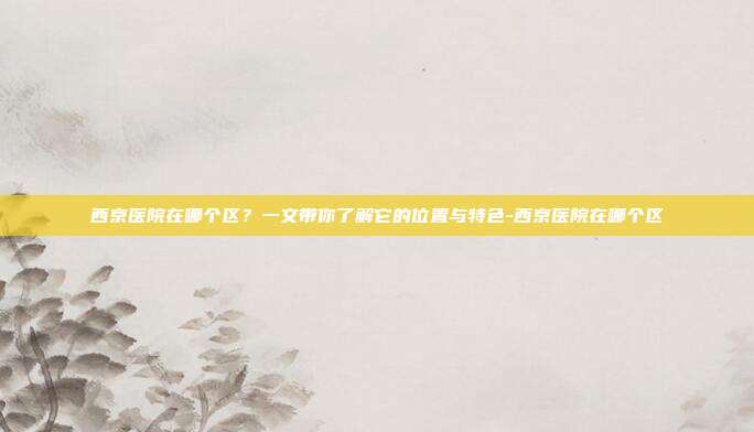 西京医院在哪个区？一文带你了解它的位置与特色-西京医院在哪个区