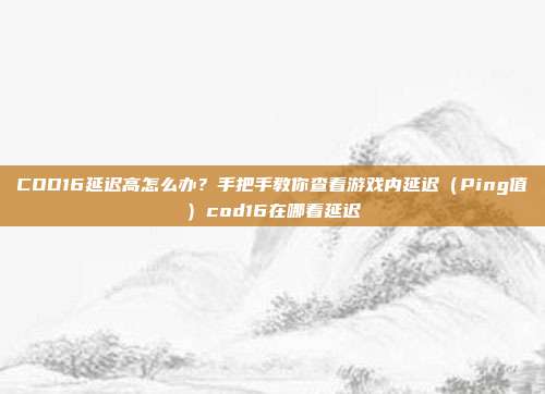 COD16延迟高怎么办？手把手教你查看游戏内延迟（Ping值）cod16在哪看延迟