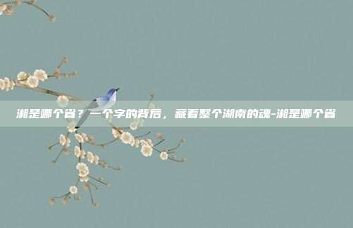 湘是哪个省？一个字的背后，藏着整个湖南的魂-湘是哪个省