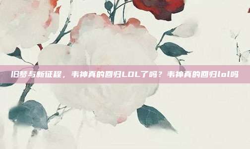 旧梦与新征程，韦神真的回归LOL了吗？韦神真的回归lol吗