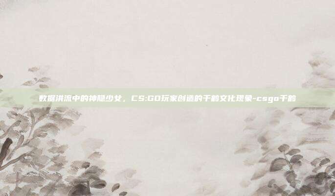 数据洪流中的神隐少女，CS:GO玩家创造的千鹤文化现象-csgo千鹤