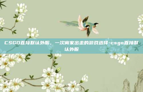 CSGO直接默认外服，一次离家出走的游戏选择-csgo直接默认外服