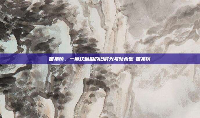 苗集镇，一缕炊烟里的旧时光与新希望-苗集镇