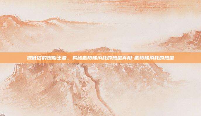 被低估的燃脂王者,揭秘爬楼梯消耗的热量真相-爬楼梯消耗的热量