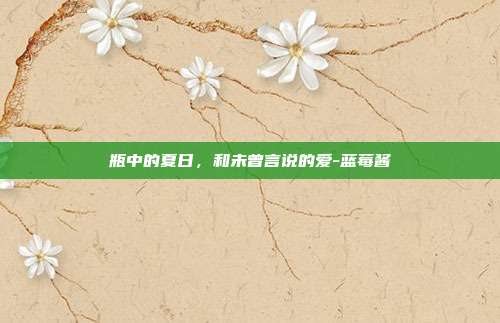 瓶中的夏日,和未曾言说的爱-蓝莓酱