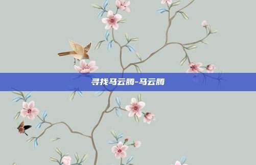 寻找马云腾-马云腾