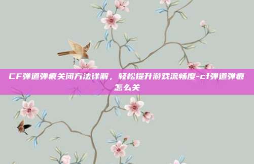 CF弹道弹痕关闭方法详解,轻松提升游戏流畅度-cf弹道弹痕怎么关