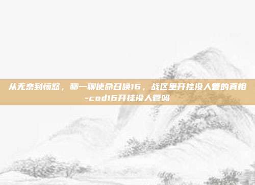 从无奈到愤怒,聊一聊使命召唤16,战区里开挂没人管的真相-cod16开挂没人管吗