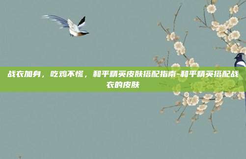 战衣加身,吃鸡不慌,和平精英皮肤搭配指南-和平精英搭配战衣的皮肤