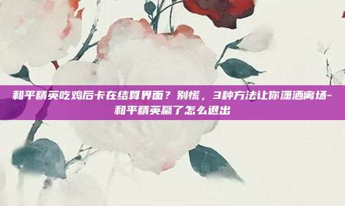 和平精英吃鸡后卡在结算界面?别慌,3种方法让你潇洒离场-和平精英赢了怎么退出