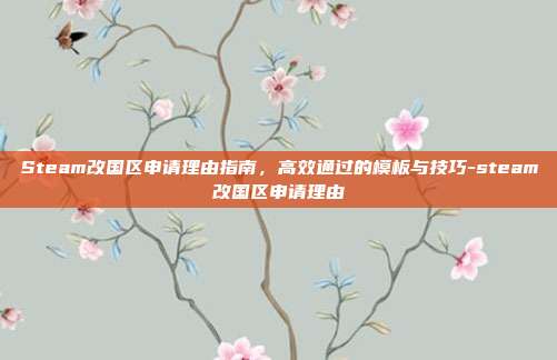 Steam改国区申请理由指南，高效通过的模板与技巧-steam改国区申请理由