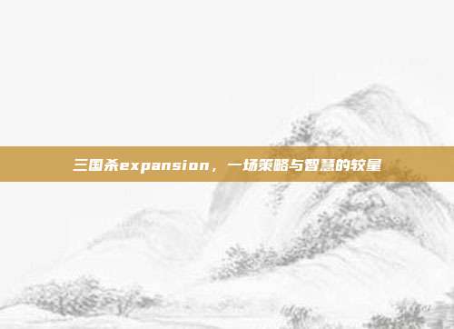 三国杀expansion，一场策略与智慧的较量