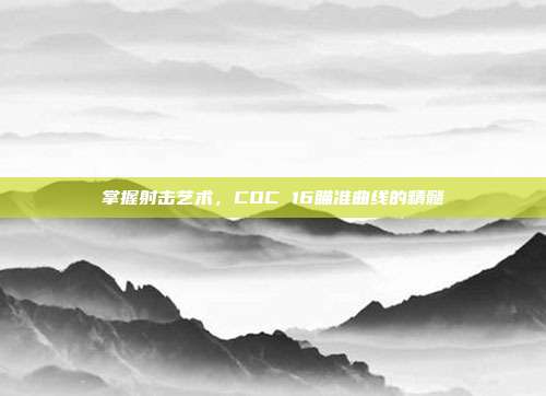 掌握射击艺术，COC 16瞄准曲线的精髓