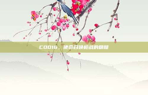 COD16,使命召唤枪战的精髓