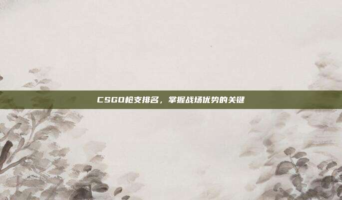 CSGO枪支排名,掌握战场优势的关键
