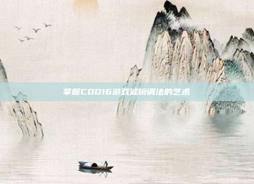 掌握COD16游戏滤镜调法的艺术