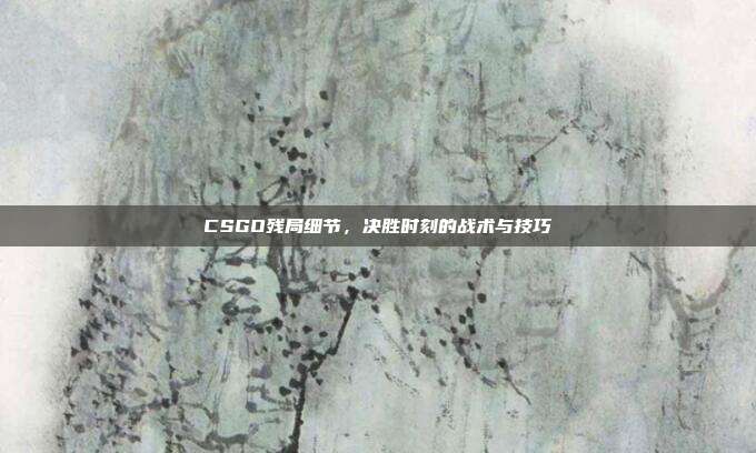 CSGO残局细节,决胜时刻的战术与技巧