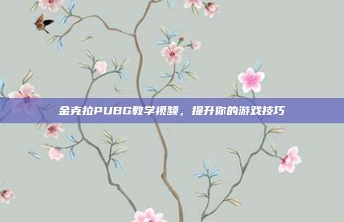 金克拉PUBG教学视频,提升你的游戏技巧