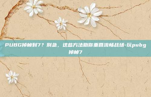 PUBG掉帧到7?别急,这些方法助你重回流畅战场-玩pubg掉帧7