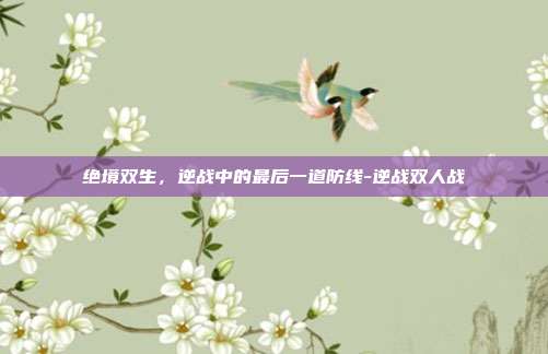 绝境双生，逆战中的最后一道防线-逆战双人战