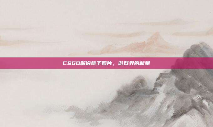 CSGO解说桃子图片，游戏界的新星