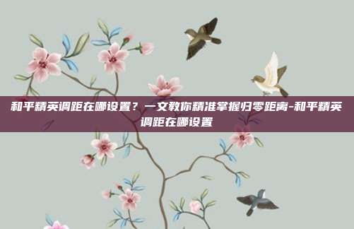 和平精英调距在哪设置?一文教你精准掌握归零距离-和平精英调距在哪设置