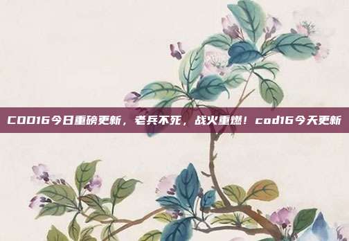 COD16今日重磅更新，老兵不死，战火重燃！cod16今天更新