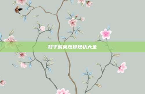 和平精英双排现状大全