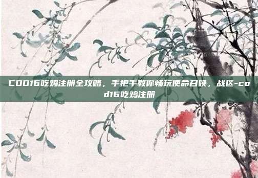 COD16吃鸡注册全攻略，手把手教你畅玩使命召唤，战区-cod16吃鸡注册