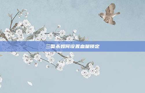 三国杀如何设置血量锁定