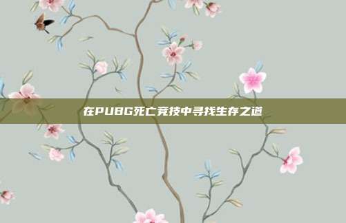在PUBG死亡竞技中寻找生存之道