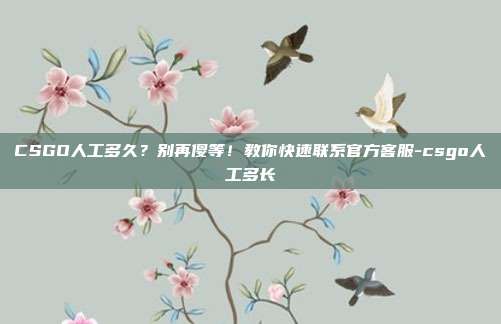 CSGO人工多久?别再傻等!教你快速联系官方客服-csgo人工多长