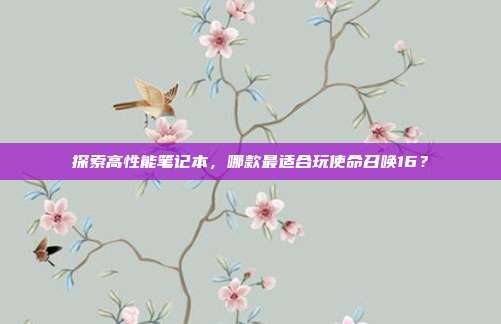 探索高性能笔记本,哪款最适合玩使命召唤16?