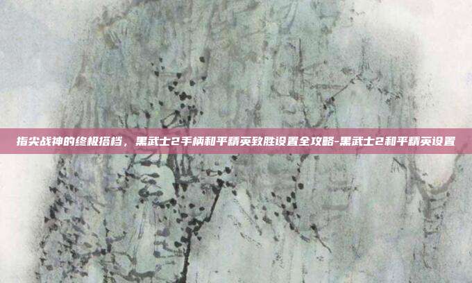 指尖战神的终极搭档,黑武士2手柄和平精英致胜设置全攻略-黑武士2和平精英设置
