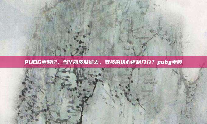 PUBG素颜记,当华丽皮肤褪去,竞技的初心还剩几分?pubg素颜