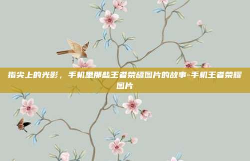 指尖上的光影，手机里那些王者荣耀图片的故事-手机王者荣耀图片