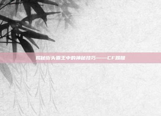 揭秘街头霸王中的神秘技巧——CF踢腿
