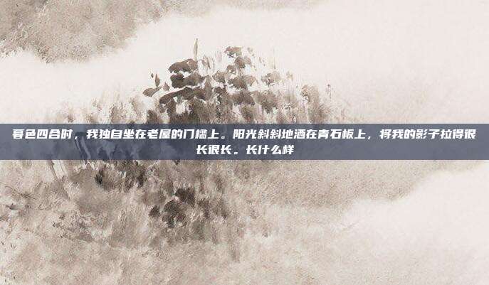 暮色四合时，我独自坐在老屋的门槛上。阳光斜斜地洒在青石板上，将我的影子拉得很长很长。长什么样