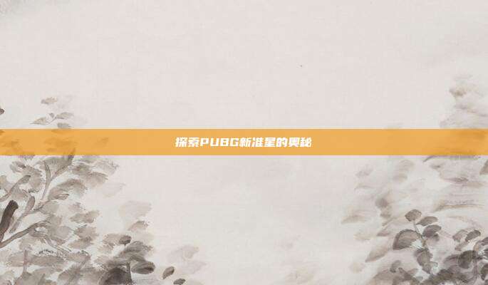 探索PUBG新准星的奥秘