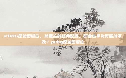 PUBG原始图键位，被遗忘的经典配置，职业选手为何坚持不改？pubg原始图键位