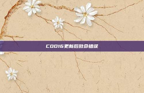 COD16更新后致命错误