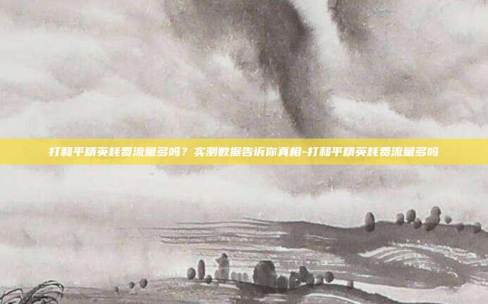 打和平精英耗费流量多吗？实测数据告诉你真相-打和平精英耗费流量多吗