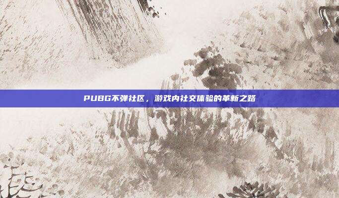 PUBG不弹社区,游戏内社交体验的革新之路