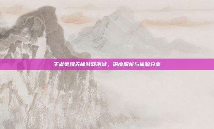 王者荣耀天梯游戏测试,深度解析与体验分享
