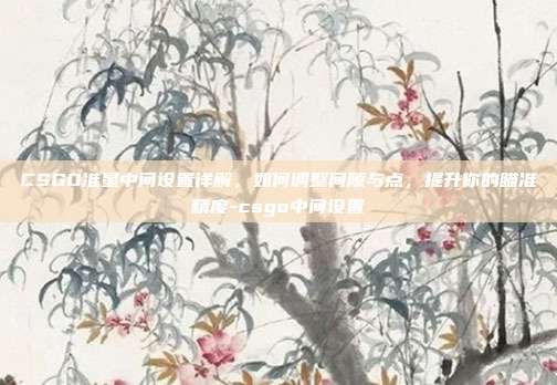CSGO准星中间设置详解,如何调整间隙与点,提升你的瞄准精度-csgo中间设置